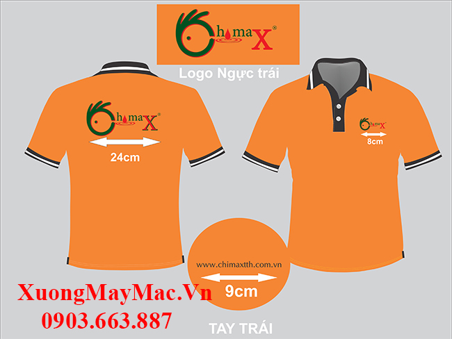 &aacute;o thun đồng phục của thương hiệu chimax
