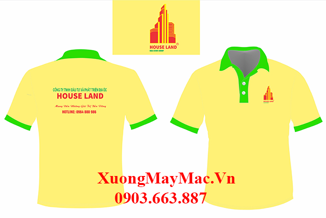 &aacute;o thun đồng phục cao cấp của c&ocirc;ng ty bất động sản House Land